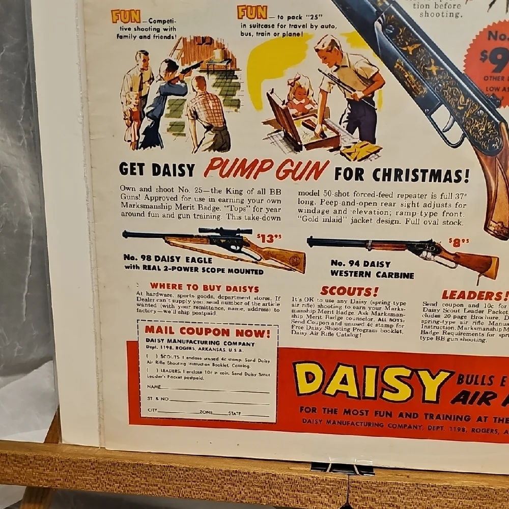 Daisy Christmas Air Rifle Poster with Vibrant Colors 1958
